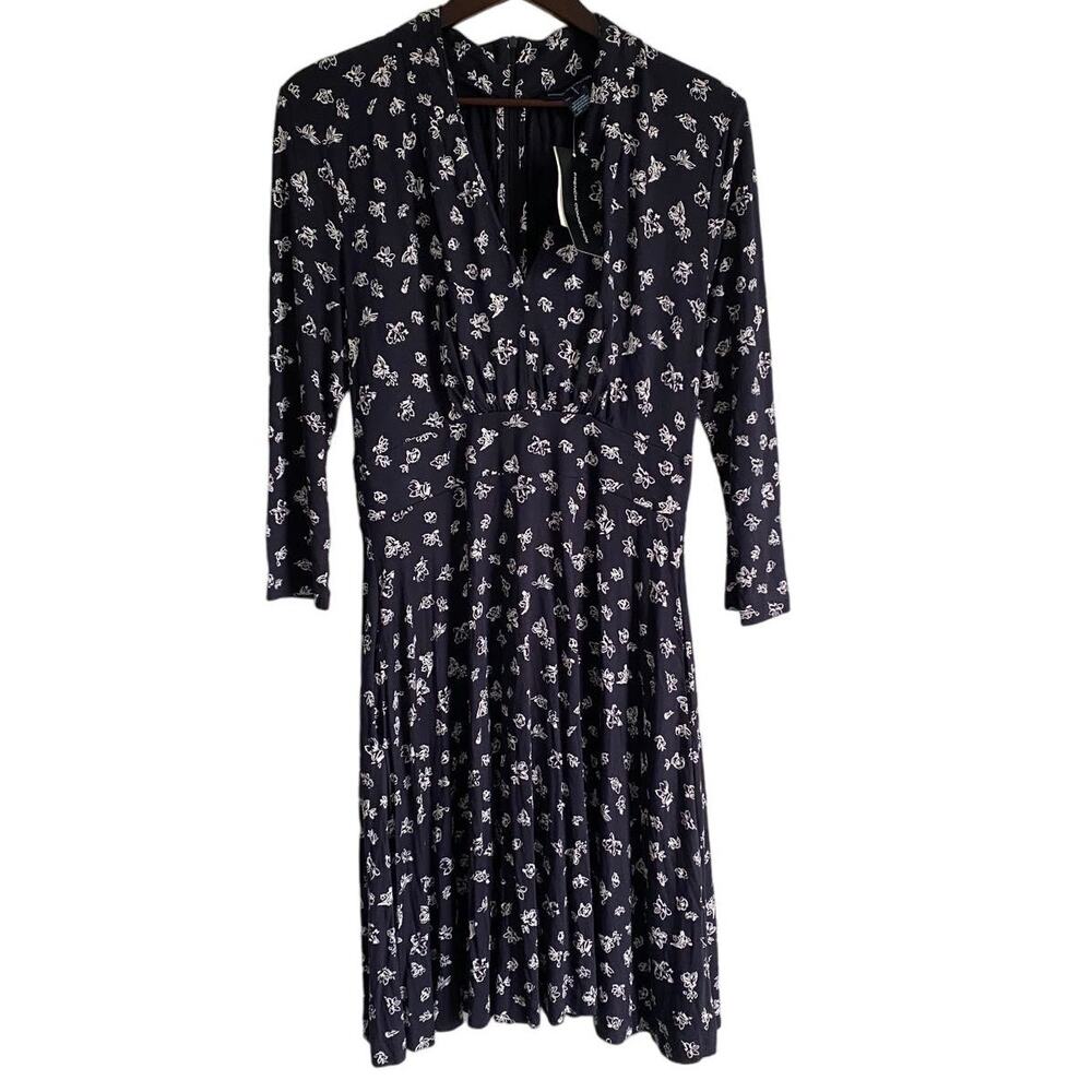 NWT French Connection Dress Women 8 Peasant Cottage CoastalCore Career Workwear